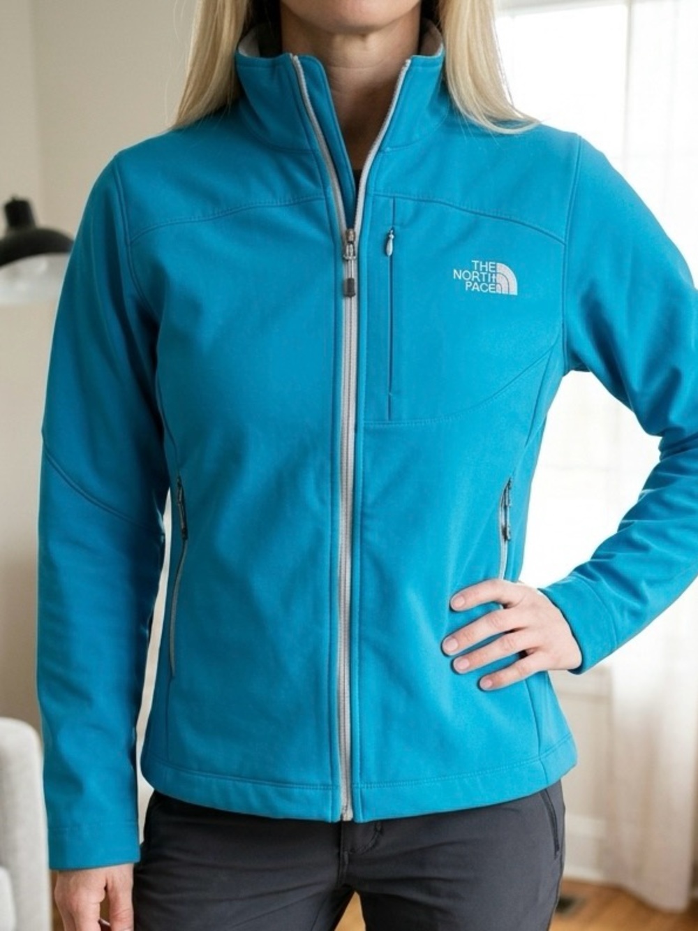 The North Face Turquoise Blue Softshell Jacket